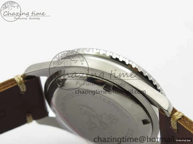 0414 Vintage Seamaster 300 Date T SS B12 Black Dial On Brown Leather Strap A2836 (Free Nylon Strap) WeatherProof 7911